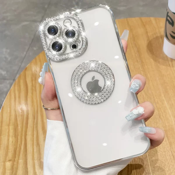 Deluxe Bling Diamond Phone Case for iPhone 12 13 14 11 15 Pro Max 14 15 Plus Shinny Transparent Plating Soft Silicone Cover