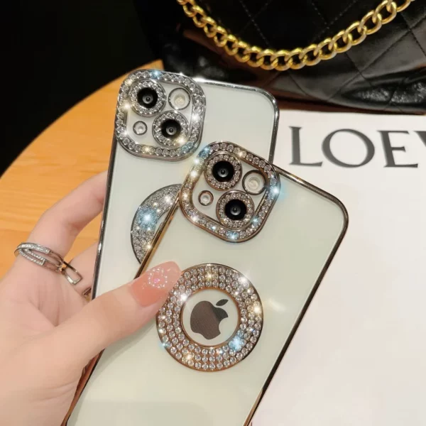 Deluxe Bling Diamond Phone Case for iPhone 12 13 14 11 15 Pro Max 14 15 Plus Shinny Transparent Plating Soft Silicone Cover