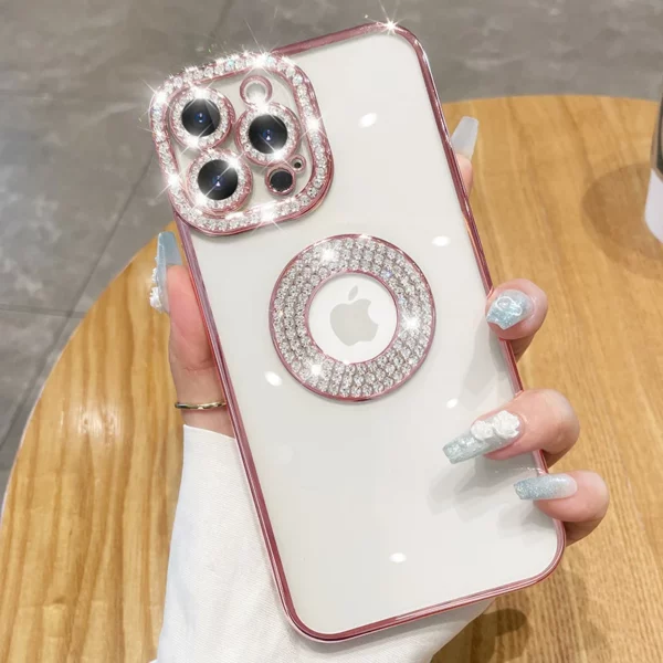 Deluxe Bling Diamond Phone Case for iPhone 12 13 14 11 15 Pro Max 14 15 Plus Shinny Transparent Plating Soft Silicone Cover