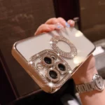 Deluxe Bling Diamond Phone Case for iPhone 12 13 14 11 15 Pro Max 14 15 Plus Shinny Transparent Plating Soft Silicone Cover